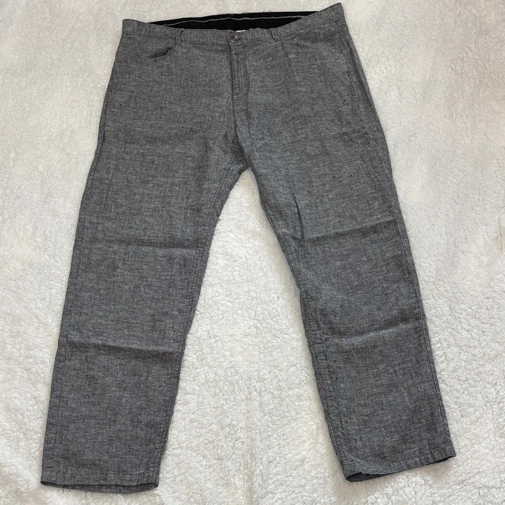 Calvin Klein Gray Pants linen blend lightweight size 38 x 32
